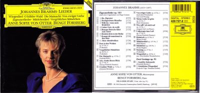 Johannes Brahms - Anne Sofie Von Otter • Bengt Forsberg – Lieder