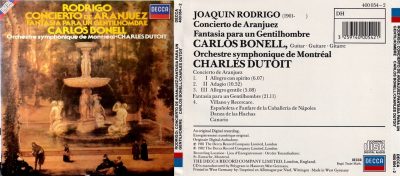 Rodrigo, Carlos Bonell, Charles Dutoit, – Concierto De Aranjuez / Fantasía Para Un Gentilhombre